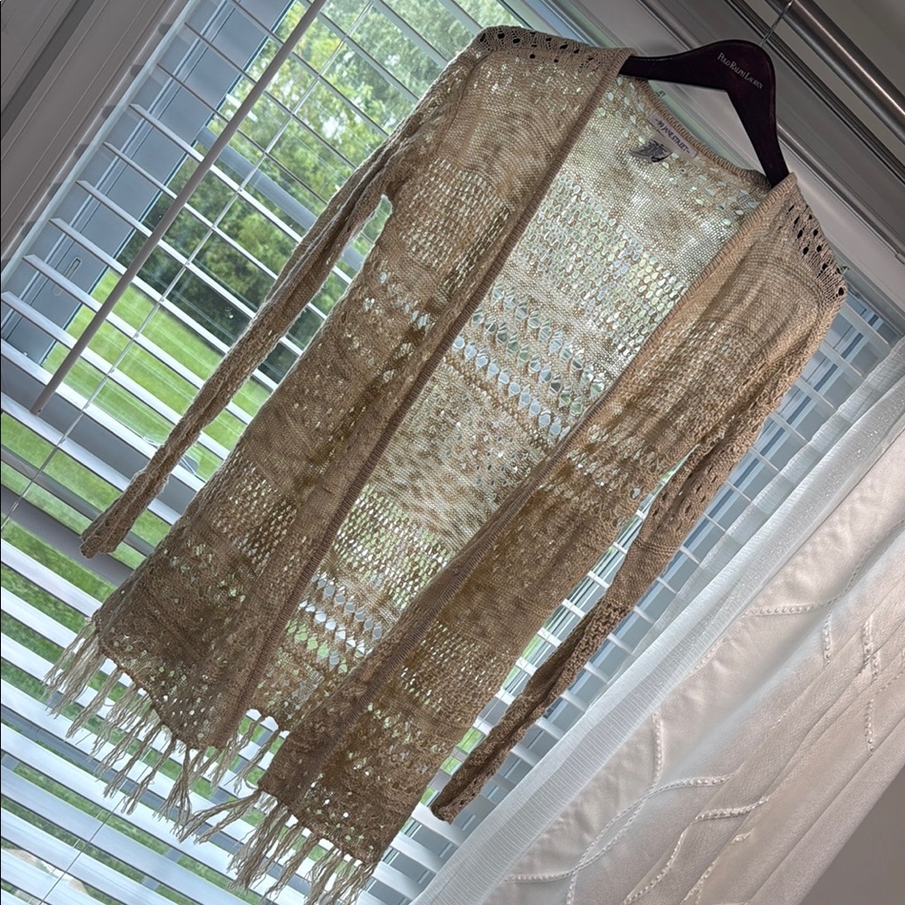 Elegant Beige Open-Front Cardigan